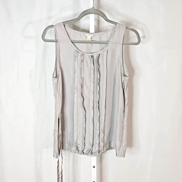J Crew 100%  Silk  Silver Blouse Size 6 - Picture 1 of 5